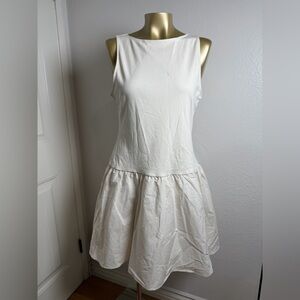 a new day White Sleeveless Mini Dress with Flared Skirt S